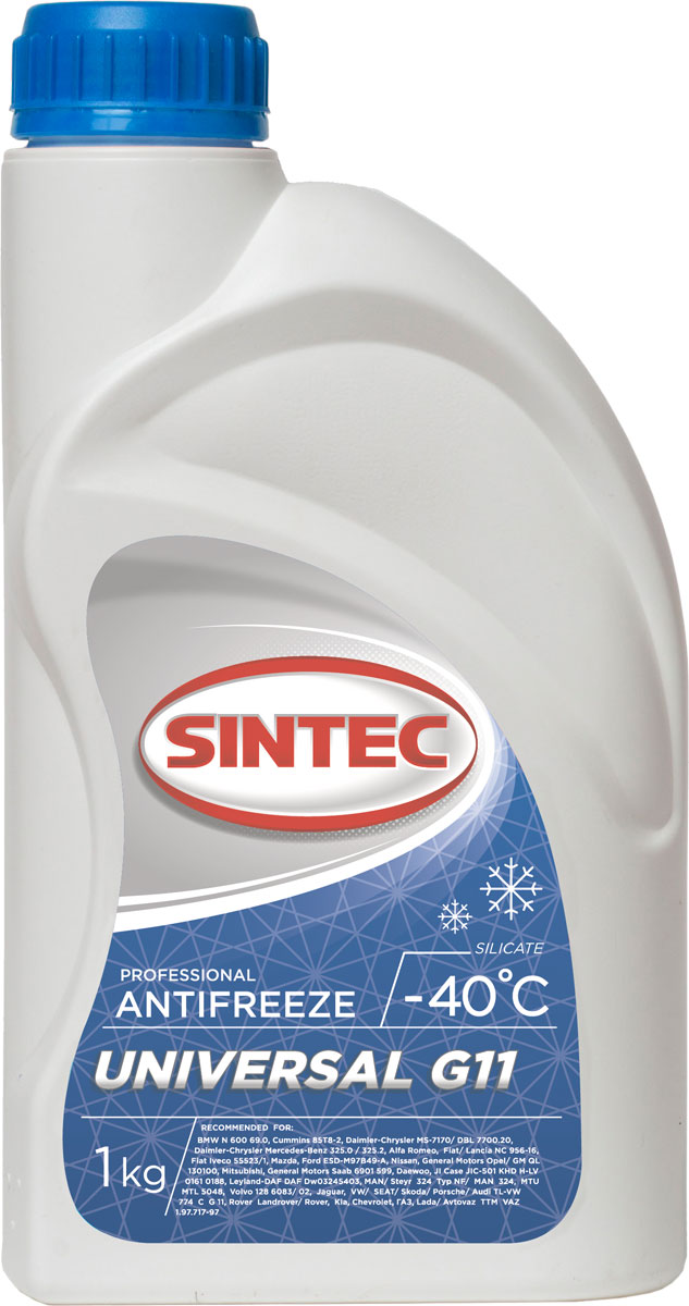Антифриз Sintec 1 кг синий G11