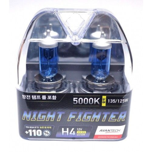 Лампа Avantech H4 12V 55W (130W) 5000K, комплект 2 шт 