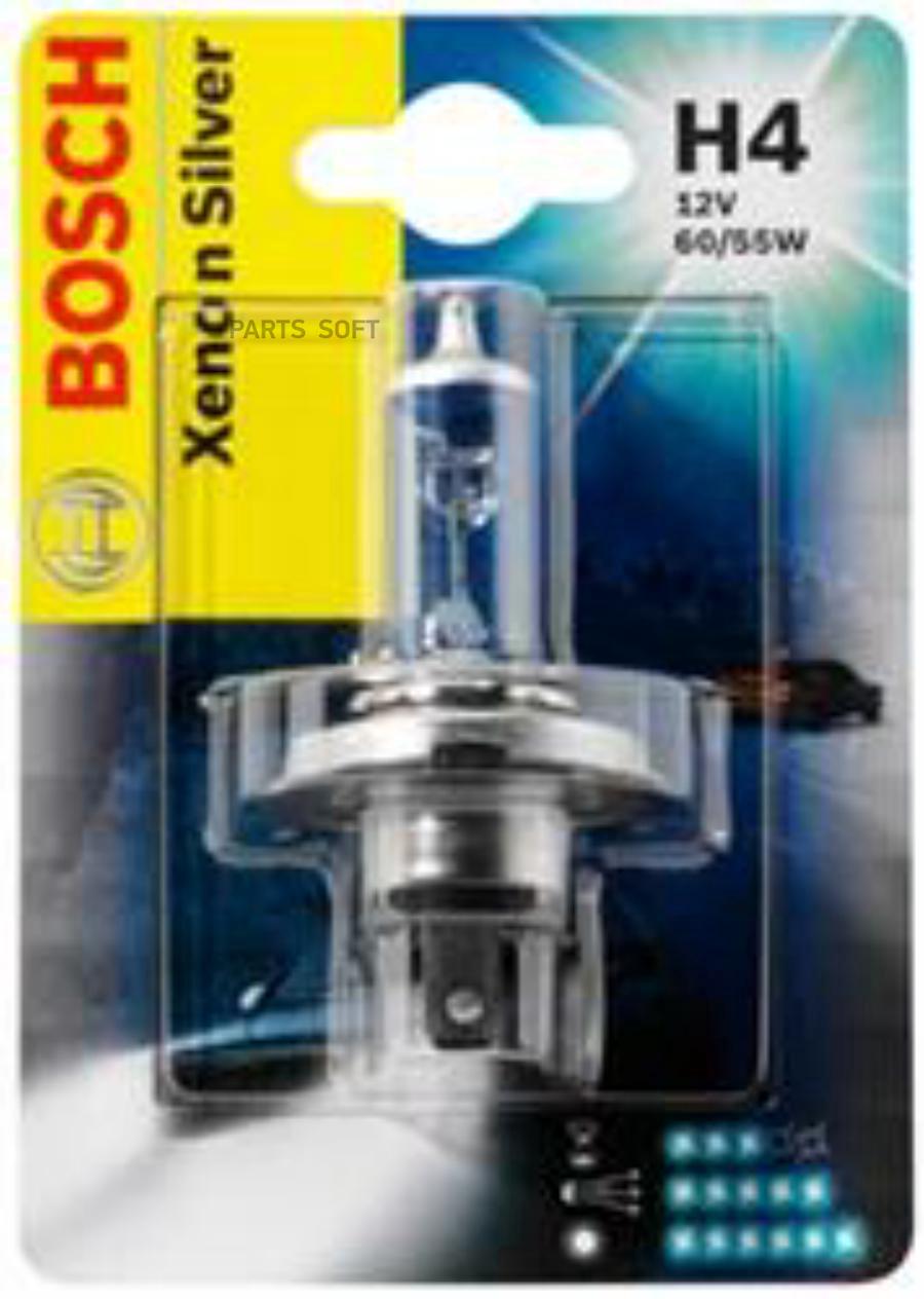 Лампа BOSCH H4 12V 60/55W Xenon Silver 