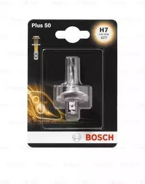 Лампа BOSCH H7 12V 60/55W +50 (БЛИСТЕР) PX26d 