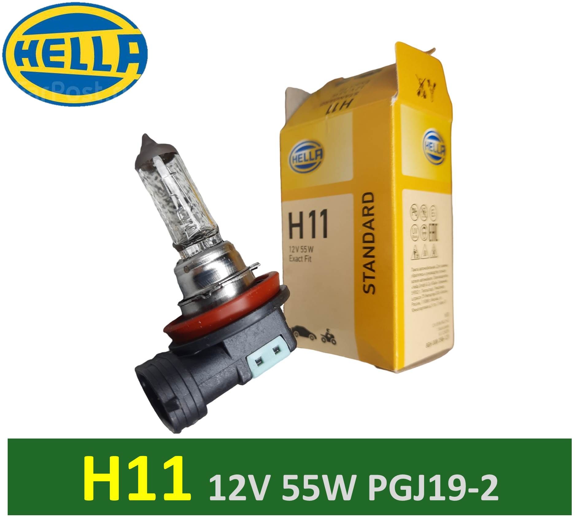 Лампа H11 GE/HELLA 12V 55W 