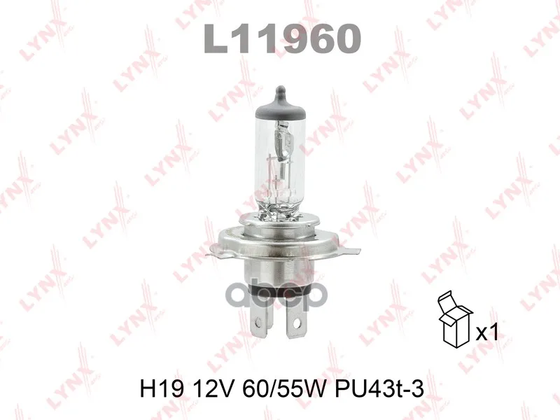 Лампа H19 LYNXauto 55W PU43T-3 2190 