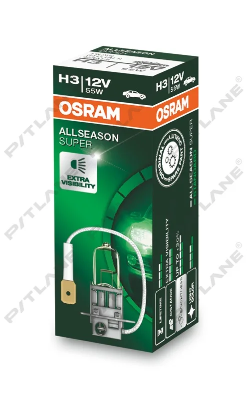 Лампа OSRAM H3 55W+30% всепогодняя 