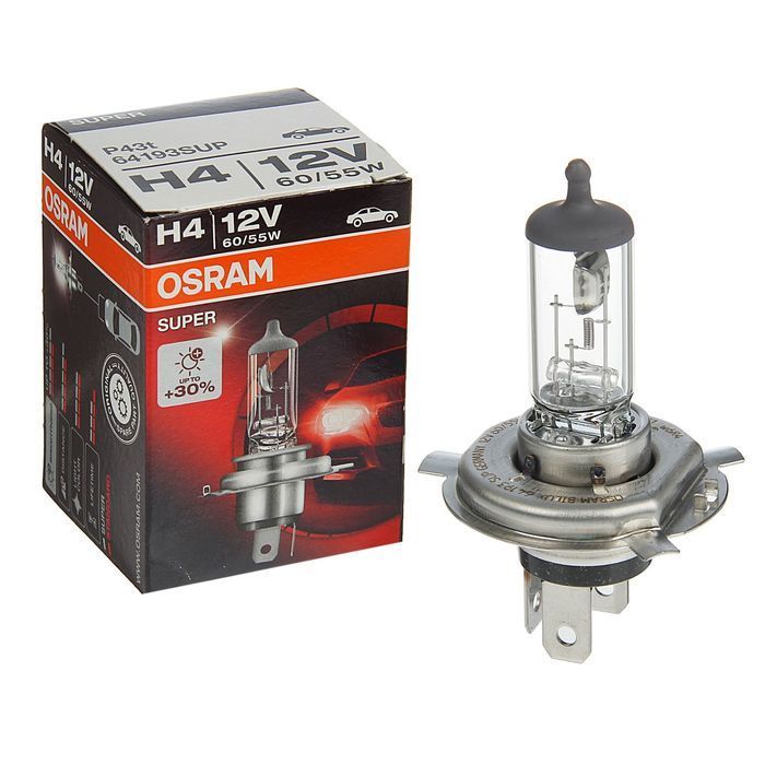 Лампа OSRAM H4 55W+30% 