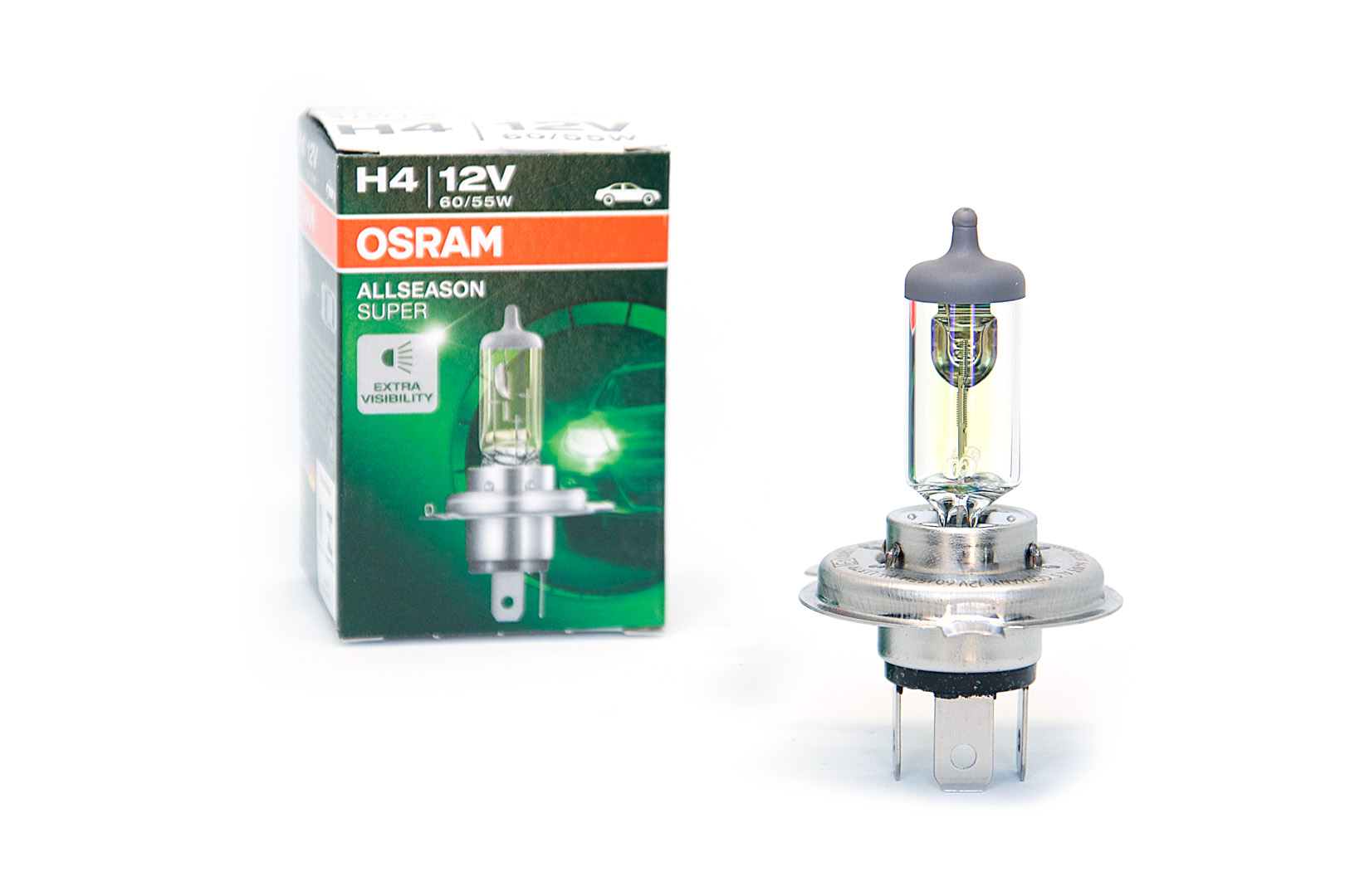 Лампа OSRAM H4 55W+30% всепогодняя 