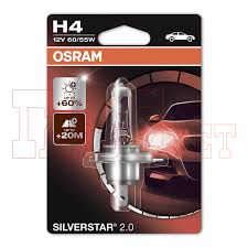 Лампа OSRAM H4 55W+60% Silverstar 