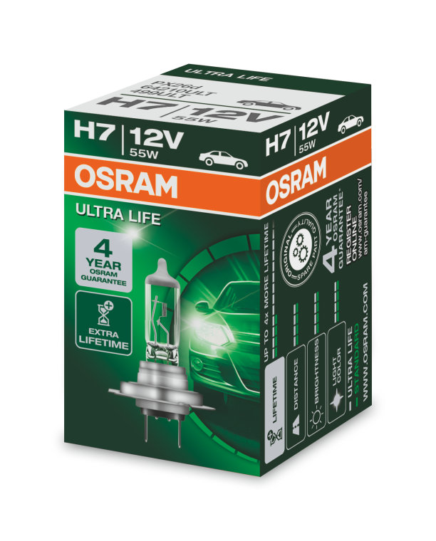 Лампа OSRAM H7 55W/12V стандарт 3*life time 