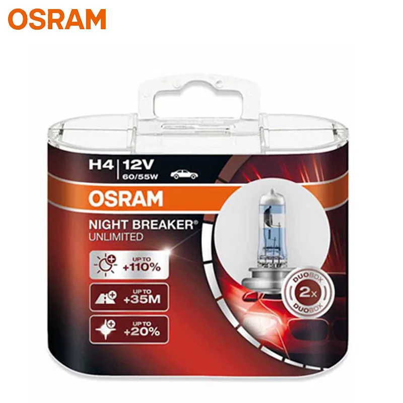 Лампа OSRAM NBR H4 55W/12V+110% UnLimited 