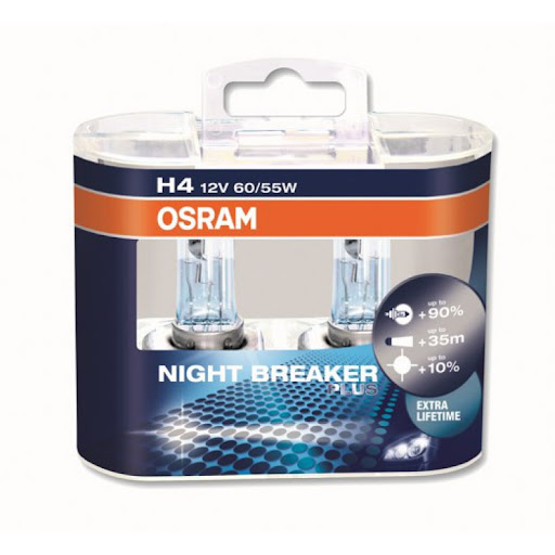 Лампа OSRAM NBR H4 55W/12V+90% стандарт 