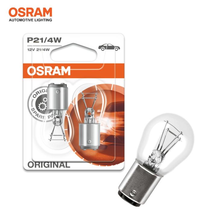 Лампа OSRAM P21/4W 12V BAZ15D смещенный цоколь 2-нити 7225