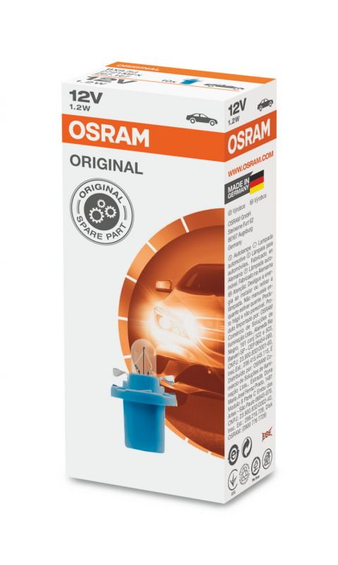 Лампа OSRAM/NARVA 12V 1.2W BAX8,5D приборн+патрон 2721MFX/17029/17035