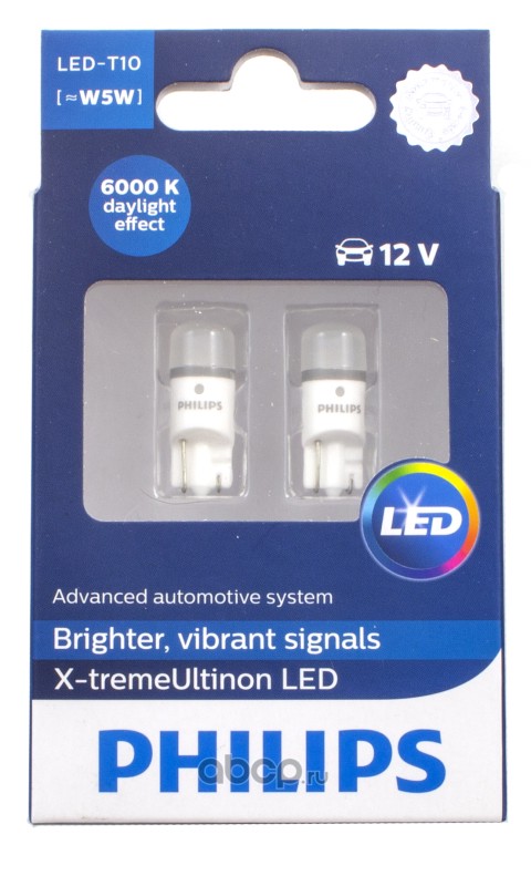 Лампа PHILLIPS W5W X-treme Vision LED 6000K KX2