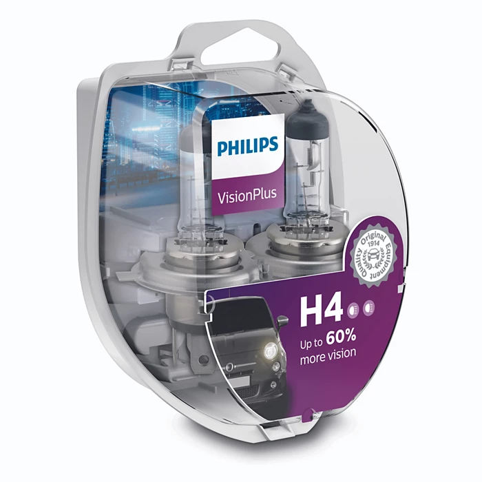 Лампы H4 PHILLIPS vision plus GT 150 (комплект)