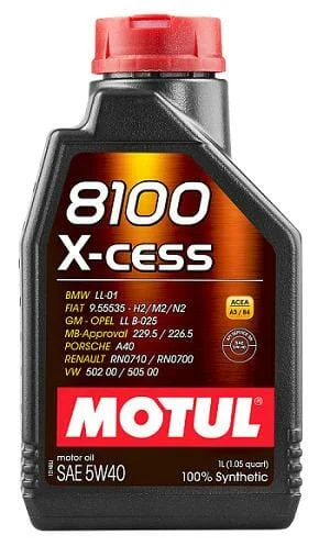 Масло MOTUL 8100 X-cess 5W40 A3/B4 SN/CF (1л) синтетика