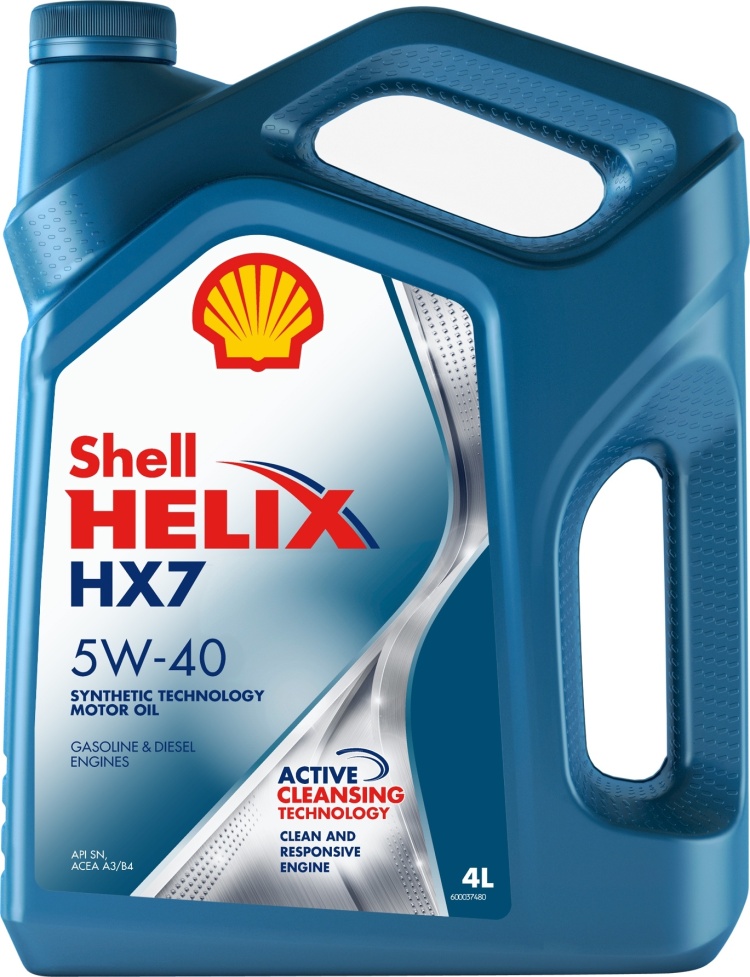 Масло Shell Helix HX7 5w-40 полусинтетическое 4 литра