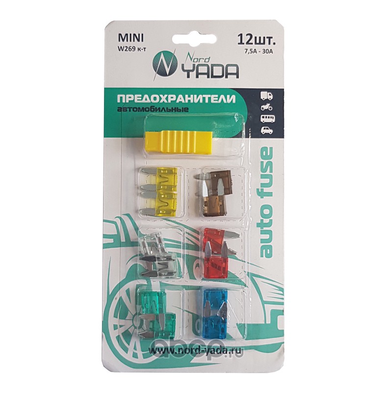 Предохранители евро 1118 2170 12шт+пинцет Nord Yada MINI 900500
