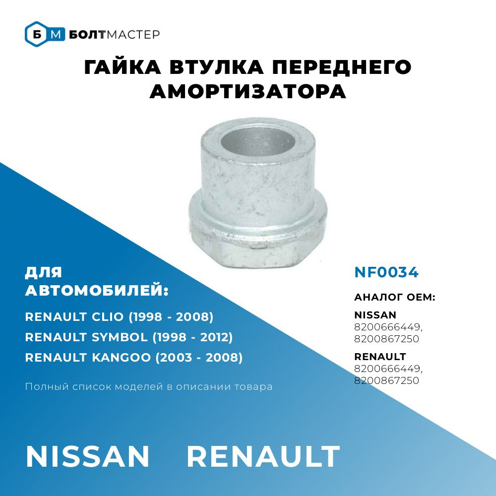 Гайка М14*1.5 капрон с буртом верхняя штока передней стойки X-RAY Иксрей 